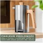 WALDWERK Cafetière à Piston (1L) - French Press en Acier Inoxydable à Double Paroi avec Poignée en Bois de Chêne - Cafetière Man