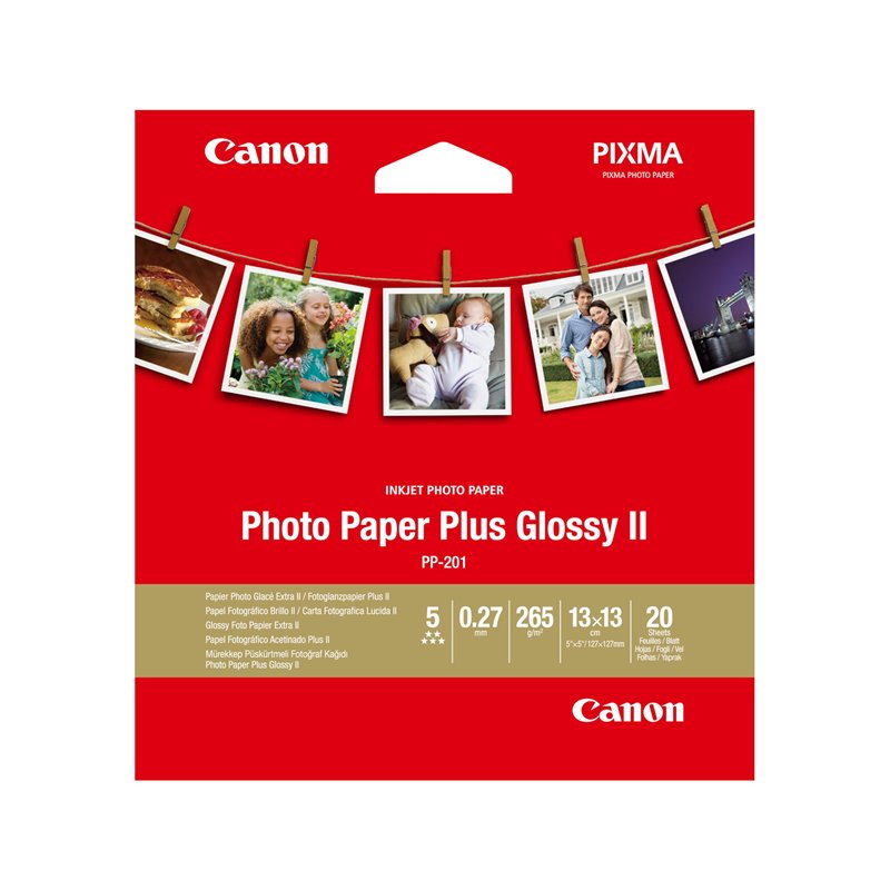 Canon PP-201 Papier Photo Brillant Format Carré 13x13cm (20 feuilles)