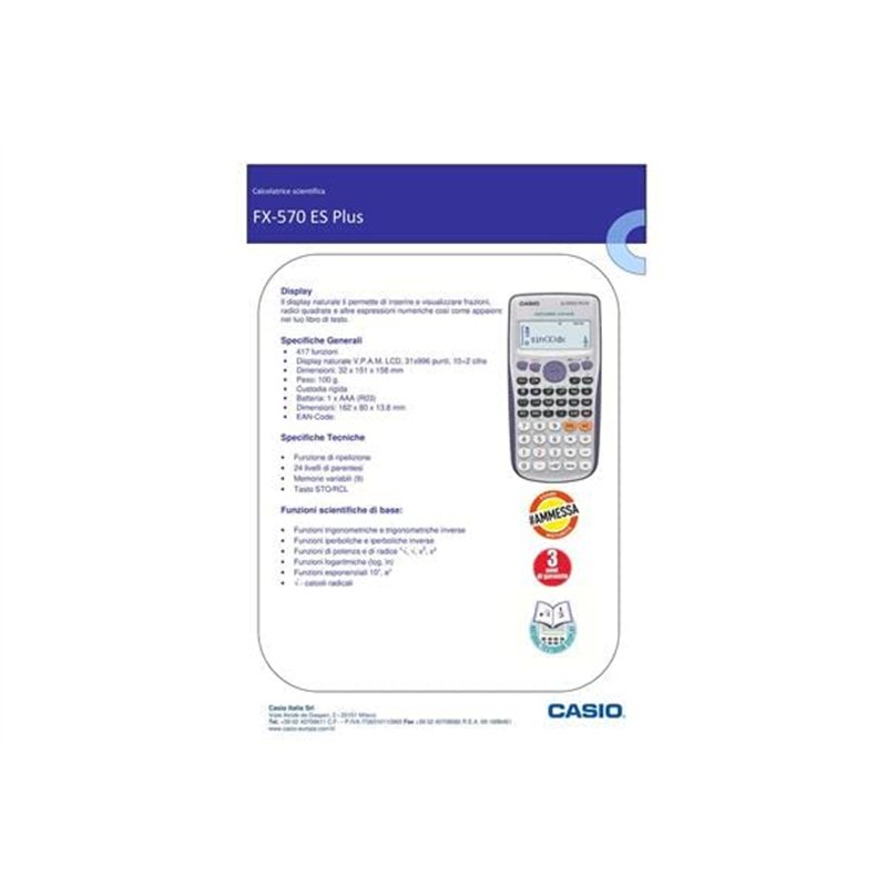 Image secondaire de Casio Fx-570Es Plus 2 – Calculatrice scientifique avec 417 fonctions et écran naturel