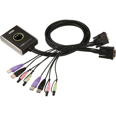 commutateur KVM avec câble DVI + USB + audio