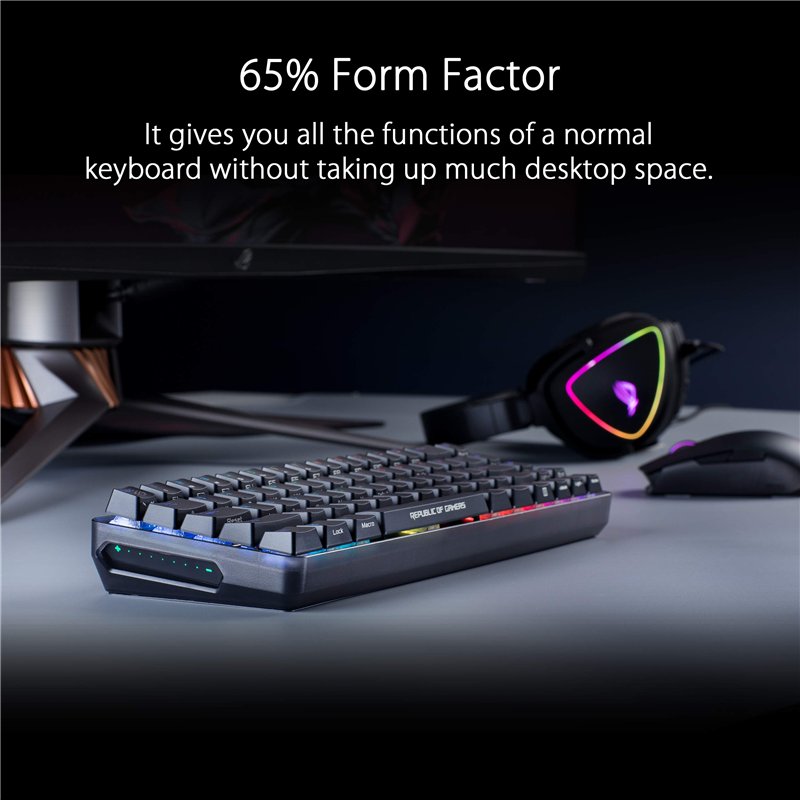 Image secondaire de ASUS Clavier de jeu mécanique sans fil ROG Falchion 65 %