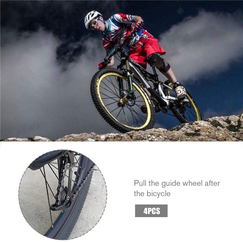 Image secondaire de OTOTEC Lot de 4 poulies de roue jockey 10T universelles pour dérailleur 5/6/7/8 vitesses avec couvercle anti-poussière et boulon