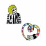 Cinereplicas Beetlejuice - Set de 2 Pin's Beetlejuice et Ver des Sables - 3cm - Licence Officielle