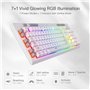 Redragon K512 Shiva Clavier de jeu américain à membrane blanche, éclairage RVB, touches G programmables, commandes multimédias,