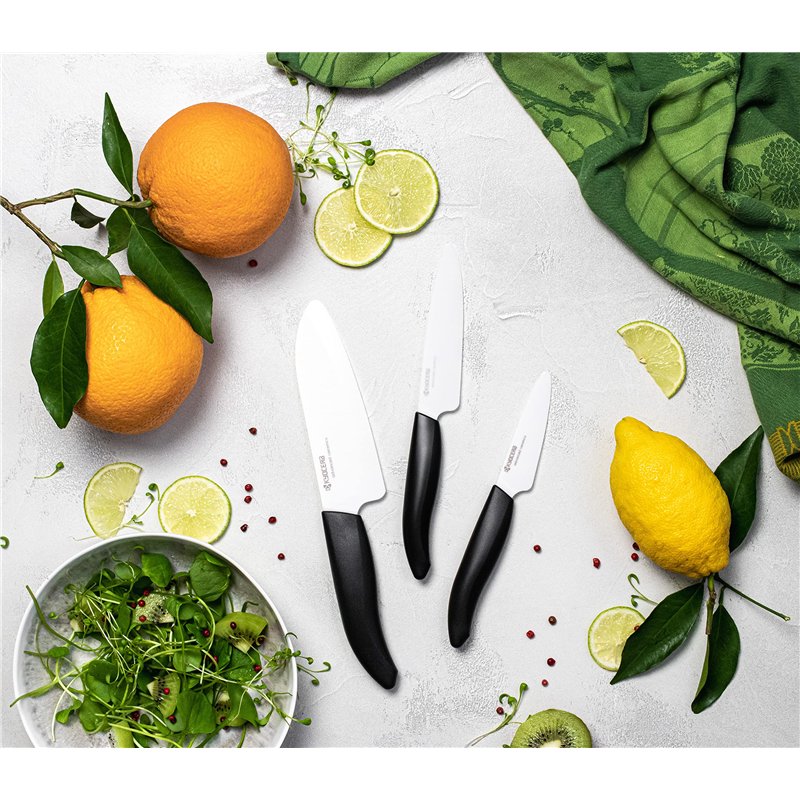 Image secondaire de Kyocera FK-130-WH BK Couteau Universel Manche Noir Lame Céramique Blanche Couteau universel 13 cm