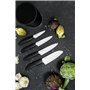 Kyocera KB-RD BK 4KN FK EU Set de couteaux en céramique avec couteau universel, couteau Santoku et bloc rond pour 8 couteaux, la
