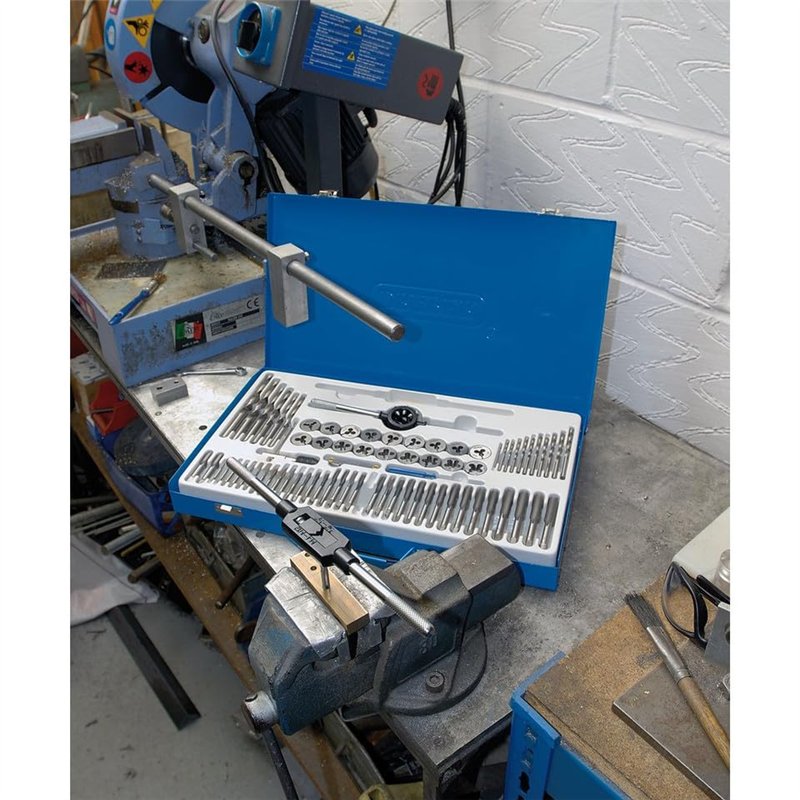 Image secondaire de Draper 79205 Jeu de tarauds et filières Métrique et BSP 76 pièces