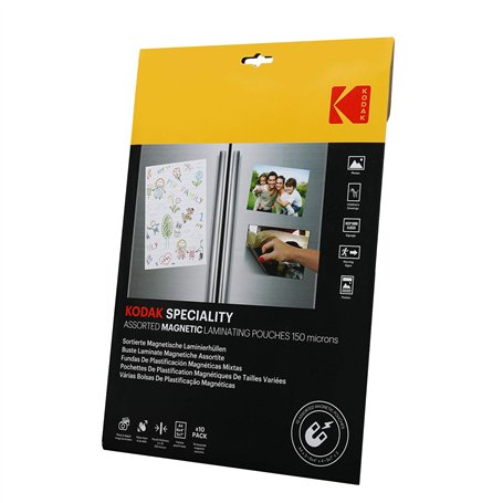 KODAK Assorted Magnetic Laminating Pouches KD-LMASSMAG-PK10C - Pochette de plastification magnétique KODAK