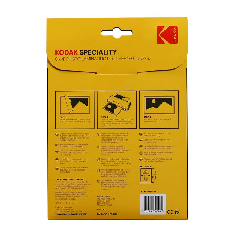 Image secondaire de KODAK Photo Laminating KD-LM6X4-PK25C - Pochettes de plastification, Taille 6'' x 4'', 150 Microns, Lot de 25