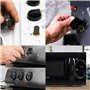 Spares2go Boutons de commutateur de commande noir universel pour toutes les marques de four, cuisinière et plaques de cuisson (L