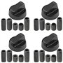 Spares2go Boutons de commutateur de commande noir universel pour toutes les marques de four, cuisinière et plaques de cuisson (L