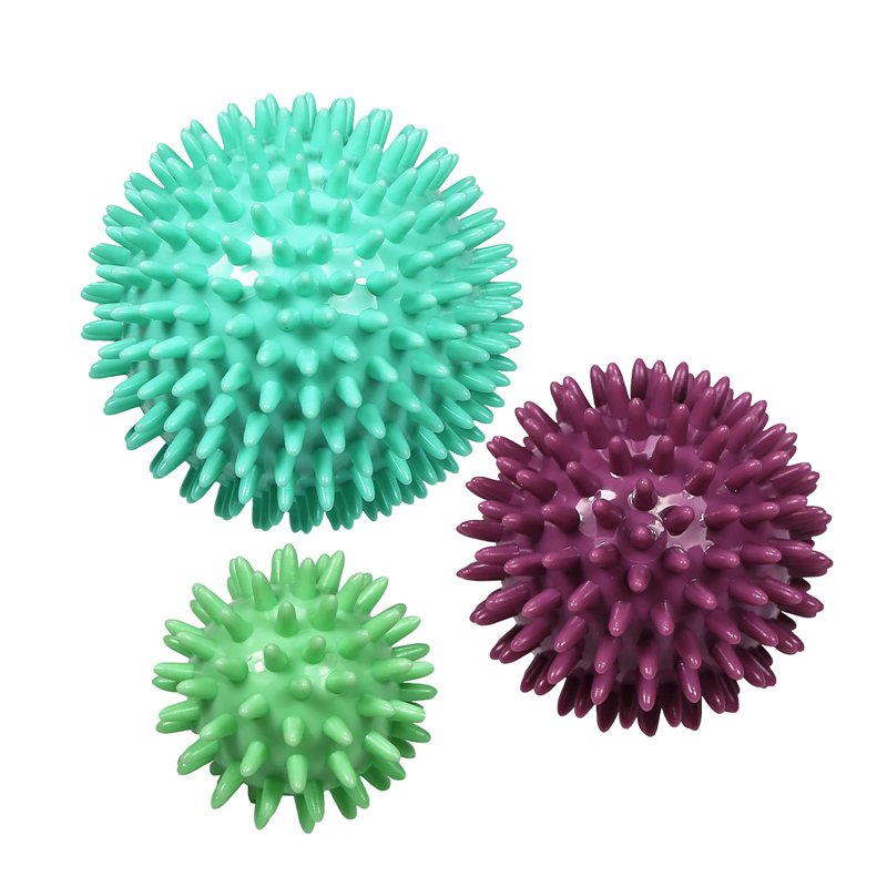 ResultSport Lot de 3 balles de massage à picots réflexologie, 6 cm, 8 cm, 10 cm, massage de trigger point, boule myofasicale, bo