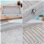 BELLE VOUS Boite a Collier en Velours Gris avec 20 Encoches et Couvercle en Verre à Loquet - Plateau Bijoux Empilable pour Tiroi