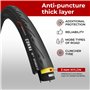 Fincci Pneus Vélo Route 700c x 25c - Paire Pliable Slick Tire 25-622 avec Protection Anti-Crevaison 1mm pour Home Trainer, Adult
