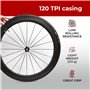 Fincci Paire Pneu 700x25c - Pliable Slick Tires 25-622, 120 TPI avec Protection Anti-crevaison en Nylon 1mm, pour Vélo de Route,