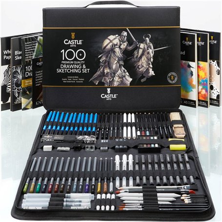 Castle Art Supplies Set 100 Pièces Dessin et Croquis | Crayons