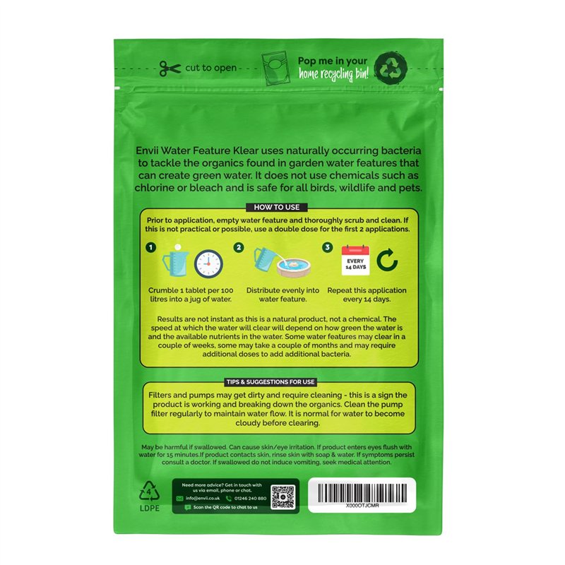 Image secondaire de Envii Water Feature Klear - Fontaine de Nettoyage - Nettoyant pour Les fontaines et Les Cascades décoratives - Fonctionne à Bass