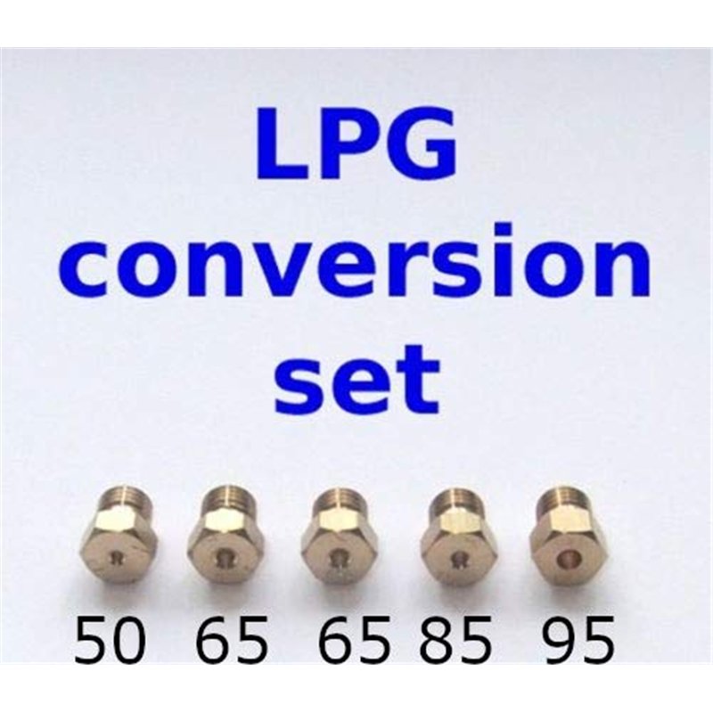 Tezla Lot de 5 injecteurs de GPL pour conversion gaz naturel en GPL, Tailles : 50, 65, 65, 85, 95