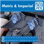 27 à 10mm Métriques Clés et 3/64 à 3/8" Impériales Clés Males Six