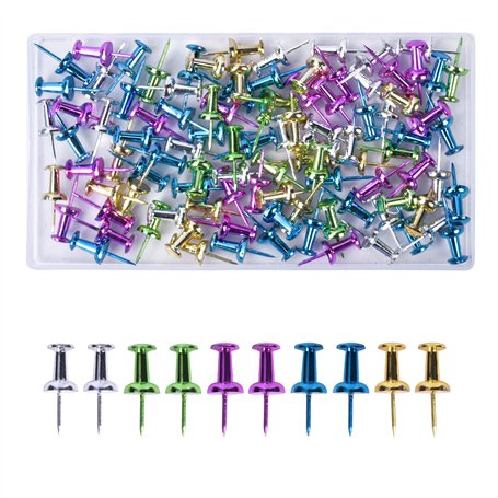 100Pcs Punaises Multicolores