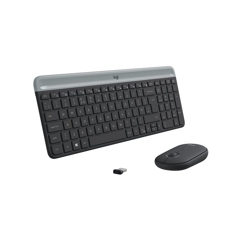 Logitech MK470 Combo Clavier et Souris sans Fil pour Windows, 2,4 GHz avec Récepteur USB Unifying, Ultra-Fin, Discret, Batterie