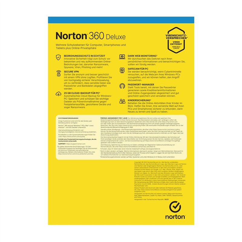 Image secondaire de Norton 360 Deluxe 2023 | 3 Geräte | 1-Jahres-Abonnement mit Automatischer Verlängerung | Secure VPN und Passwort-Manager | PC/Ma