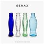 Carafe en verre pour l'eau | Collection Fish & Fish par Paola Navone | Carafe 850 ml | Bouteille conteneur transparent vert pour