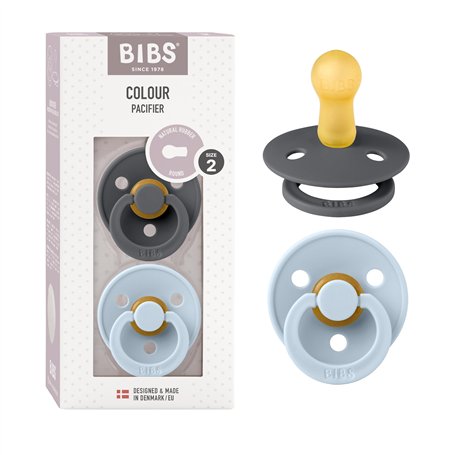 Tétine BIBS Colour. Lot de 2 sucettes. Sans bisphénol A