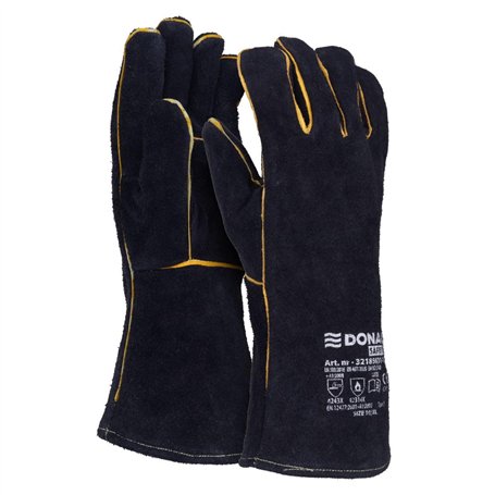 DONAU SAFETY Gant de Soudeur en Croûte de Cuir de Vachette pour Soudage MIG - Taille 10 XL
