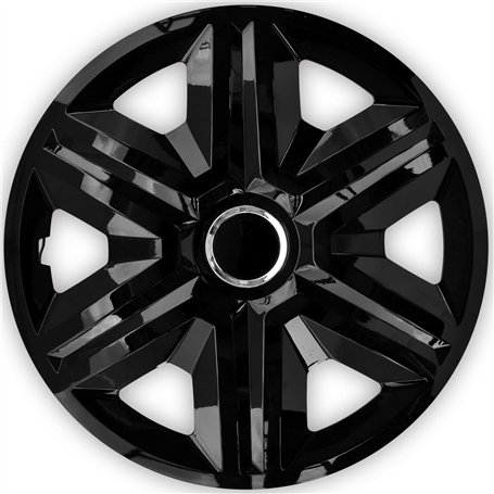 NRM Lot de 4 enjoliveurs rapides Noir 38 cm 4 enjoliveurs universels.