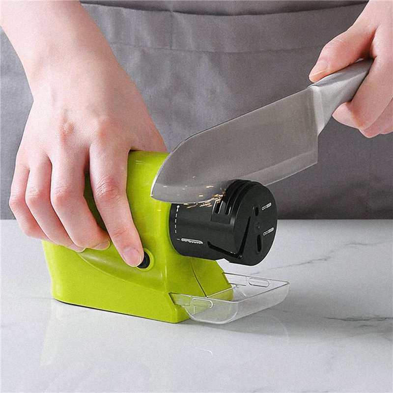 Image secondaire de Retoo Aiguiseur Électrique Couteaux Professionnel, Sans Fil, Alimentation 4 Piles AA, Moteur Silencieux, Affûtage Rapide, 13,5 X