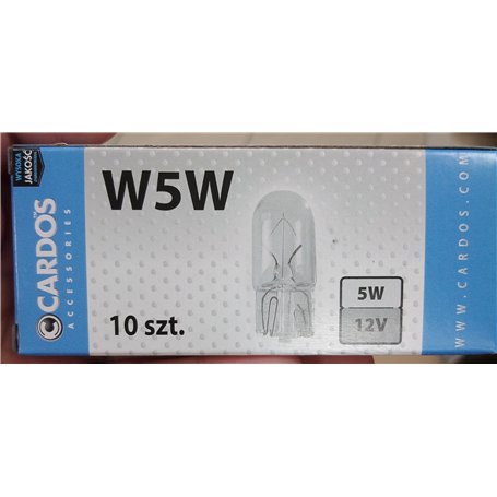 Cardos W5W Lot de 10 ampoules pour plaque minéralogique