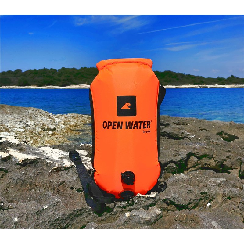 Image secondaire de OPENWATER Bouée gonflable pour la natation et le sac à dos 3en1 - grande bouée avec une poche sèche pour les choses 28L - bouée