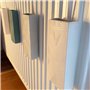 Metrox Lot de 4 humidificateurs en céramique BARI Relief plat à fixer au radiateur Radiateur Diffuseur d'eau Vase mural 333 a168