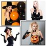 LOVARTS BEAUTY Gants Longs Noirs en Similicuir pour Femme Sexy Gants Longs en Latex Adulte(Noir)