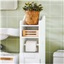 SoBuy® FRG177-W Support Papier Toilette Armoire Toilettes Porte Brosse WC Meuble de Salle de Bain sur Pied en Bois – Blanc