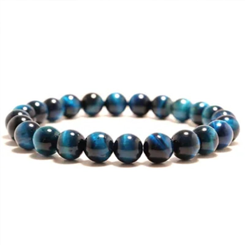 Bracelet Pierre Femme, Chakra Bleu Bracelets Perles Élastique Bracelet Boho Charme Diffuseur Bijoux Femmes Hommes Couple Mode Ca