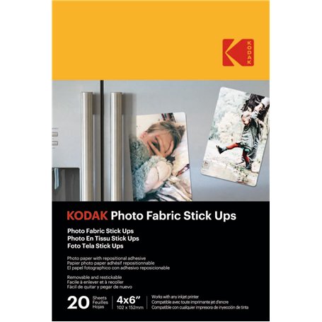 KODAK Photo Fabric Stick Ups - Papier Photo Adhésif Brillant