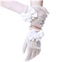 SwirlColor Courts élégantes Satin Bow trous Gants résille poignet Gants Longueur de fille pour Flower Girls