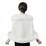 Femme Châle de Mariée en Faux Fourrure Mariage Epaulière Echarpe Dame épaulette Veste Manteau de Fourrure Boléro Cape Wraps Pèle