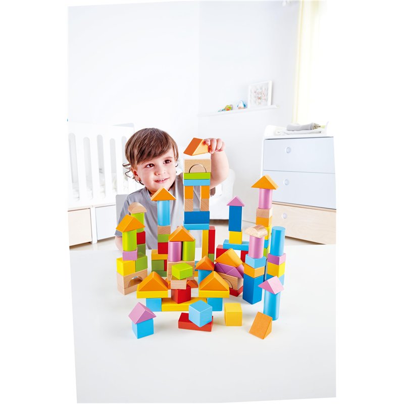 Image secondaire de Hape Jouet en Bois Construction Enfant 12 Mois et Plus - Blocs de Construction Multicolore - Jouet Éveil Fille et Garçon - Baril