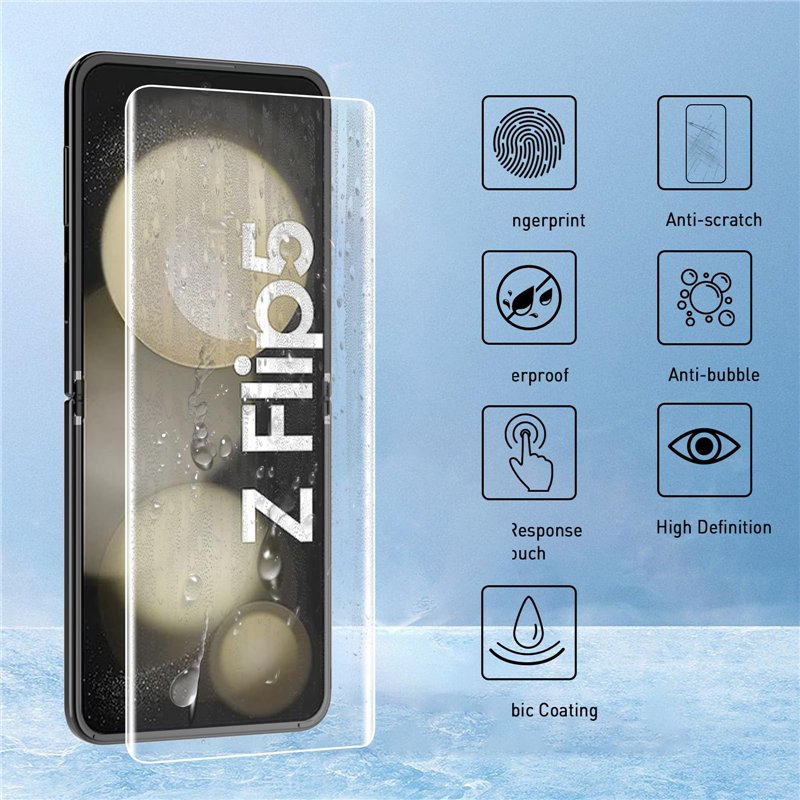 Image secondaire de AOKUMA Protections d'écran pour Samsung Galaxy Z Flip 5/Z Flip 6,[2 pièces] Film de Protection en TPU Flexible Compatible avec G