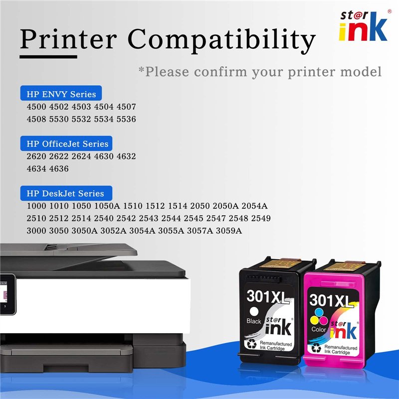 Image secondaire de starink 301XL pour Cartouches HP 301 HP 301 XL Compatible avec DeskJet 2540 1010 1510 2050 2544 2510 1050A 1000 OfficeJet 2620 4