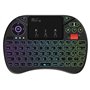 Rii Mini X8 (disposition italienne) Clavier sans fil rétroéclairé (7 couleurs) avec pavé tactile et mollette pour Smart TV