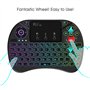 Rii Mini X8 (disposition italienne) Clavier sans fil rétroéclairé (7 couleurs) avec pavé tactile et mollette pour Smart TV, TV B