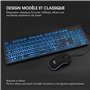 Rii RK105 Ensemble Clavier et Souris USB Rétroéclairé RGB pour Bureau de Domicile/Travail