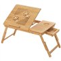 SONGMICS Table de lit pliable en bambou pour PC portable inclinable 55 x 35 x 29 cm LLD002