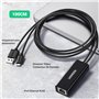 UGREEN Adaptateur Réseau Micro USB vers RJ45 Ethernet Compatible avec Chromecast Google Home TV Stick Câble Alimentation 1M