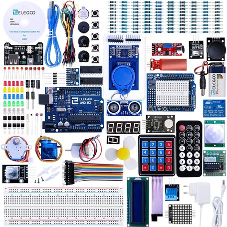ELEGOO UNO R3 Project Kit de démarrage le plus complet avec tutoriel compatible avec Arduino IDE (63 articles)