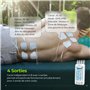 AUVON 4 Canaux Appareil d'électrostimulation EMS/TENS pour le soulagement de la douleur, avec 24 modes de electrostimulateur mus